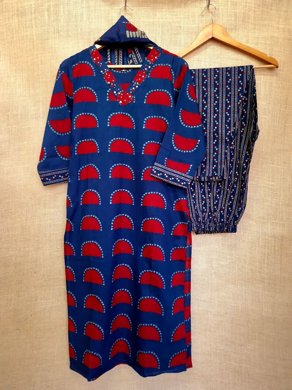 Royal_Blue_pure_Jaipuri_Cotton_hand_block_Kurta_Set_With_Dupatta_For_Women