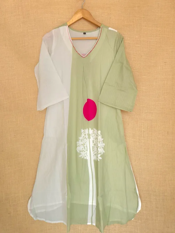 Pastel_Green_pure_Cotton_Printed_Kurta_Set_For_Women