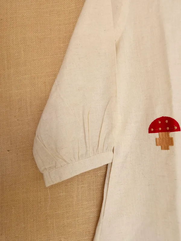 Cream_White_Flax_Cotton_Embroidered_mushroom_Kurta_Set_For_Women