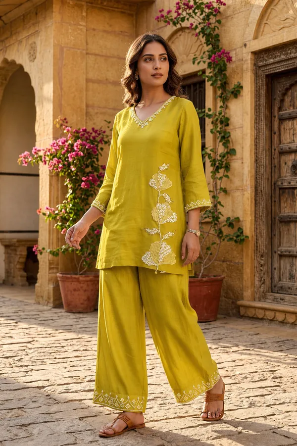 Pear_Green__Mul_Chanderi_Co-Ord_Set_For_Women