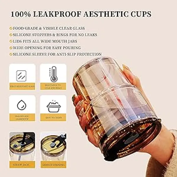 Slub_Glass_Mug_With_Straw_&_Leather_Cover_(400Ml)