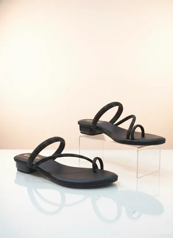 Black_Polyurethane_Premium_Sandals_For_Women
