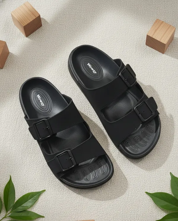 Black_Polyurethane_Premium_Slip-On_Sandals_For_Men