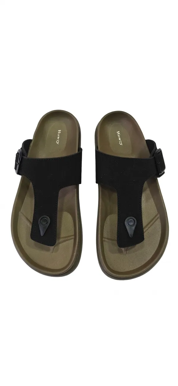 Black_Polyurethane_Premium_T-Strap_Sandals_For_Men