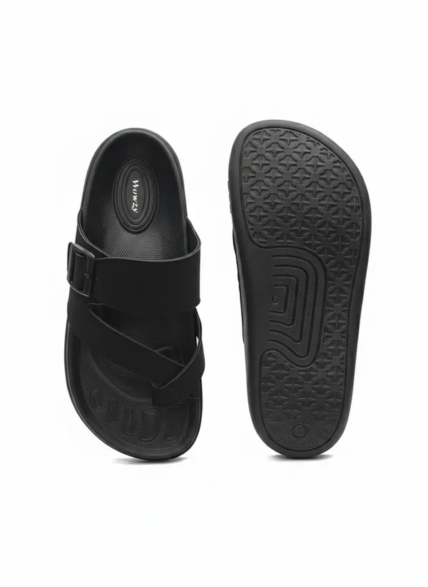 Black_Polyurethane_Premium_Sandals_For_Men