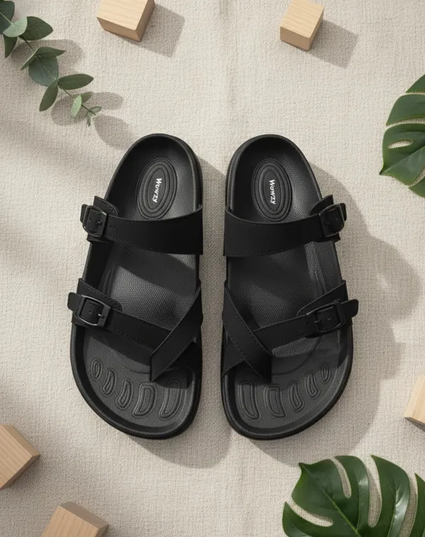 Black_Polyurethane_Premium_Sandals_For_Men