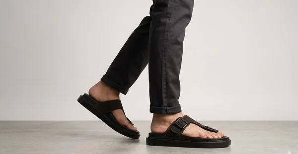 Black_Polyurethane_Premium_Sandals_For_Men