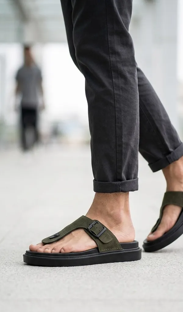 Green_Polyurethane_Premium_Sandals_For_Men