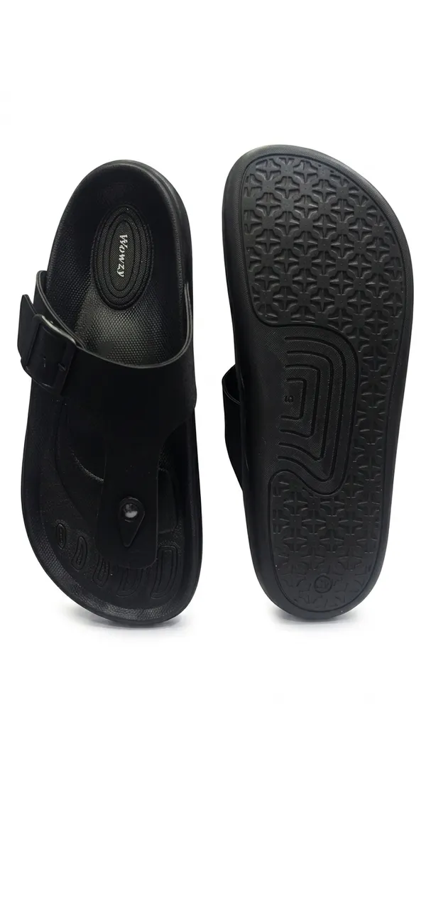 Black_Polyurethane_Premium_T-Strap_Sandals_For_Men