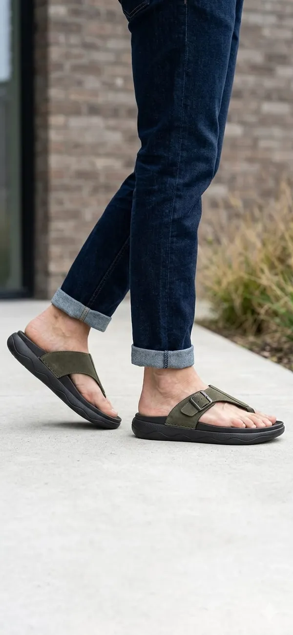 Green__Polyurethane_Premium_Sandals_For_Men