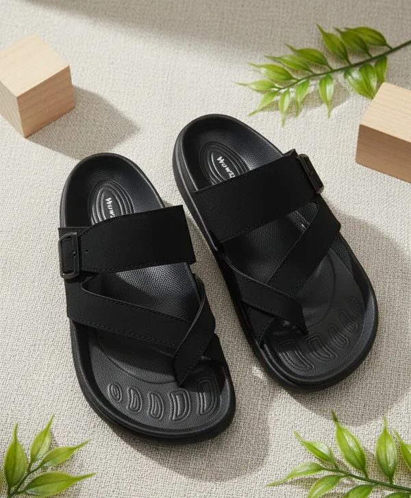 Black_Polyurethane_Premium_Sandals_For_Men