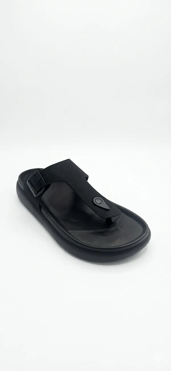 Black_Polyurethane_Premium_Thong_Sandals_For_Men