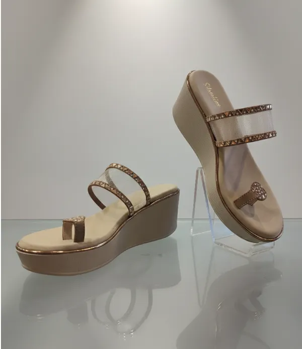 Cream_Polyurethane_Premium_Wedge_Sandals_For_Women