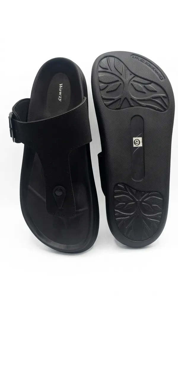 Black_Polyurethane_Premium_Thong_Sandals_For_Men