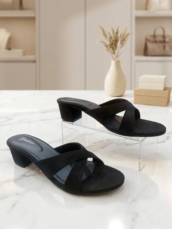 Black_Polyurethane_Premium_Sandals_For_Women