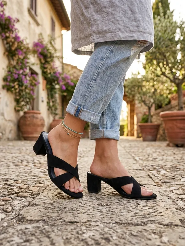 Black_Polyurethane_Premium_Sandals_For_Women