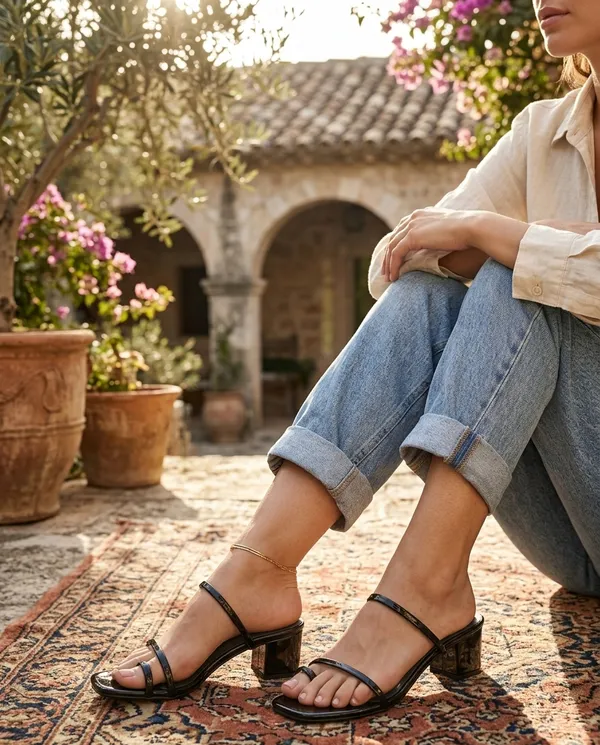 Black_Polyurethane_Premium_Sandals_For_Women