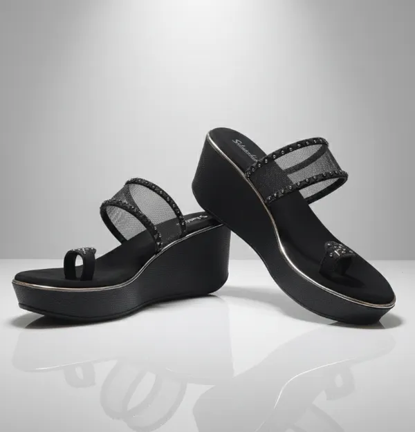 Black_Polyurethane_Premium_Sandals_For_Women