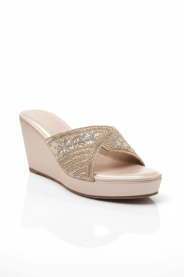 Cream_Polyurethane_Premium_Wedge_Sandals_For_Women