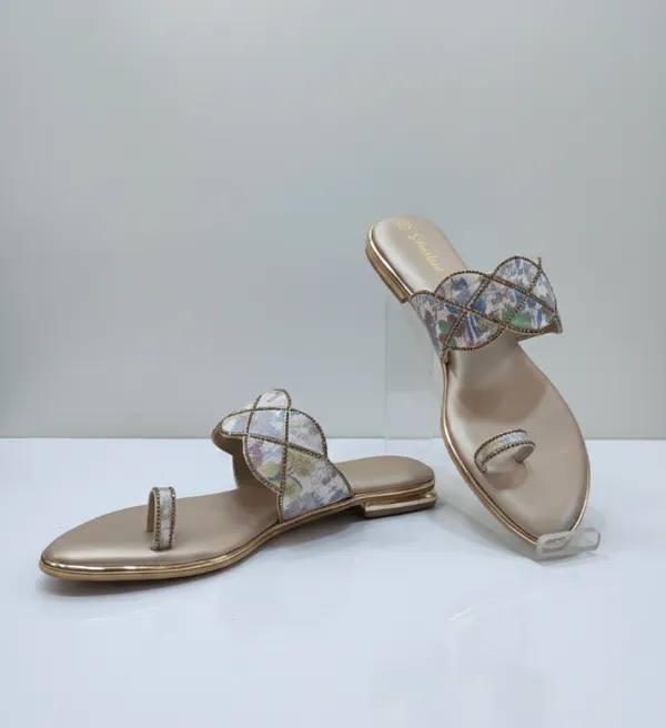 Cream_Polyurethane_Premium_Flat_Sandals_For_Women