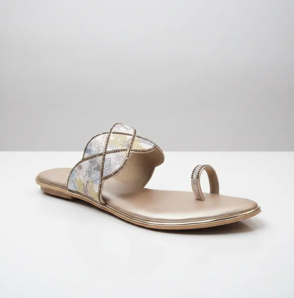 Cream_Polyurethane_Premium_Flat_Sandals_For_Women