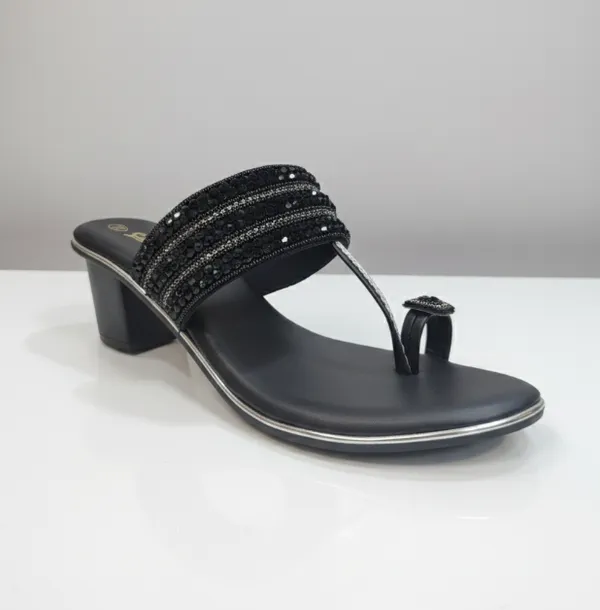 Black_Polyurethane_Premium_Sandals_For_Women
