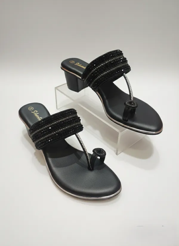 Black_Polyurethane_Premium_Sandals_For_Women