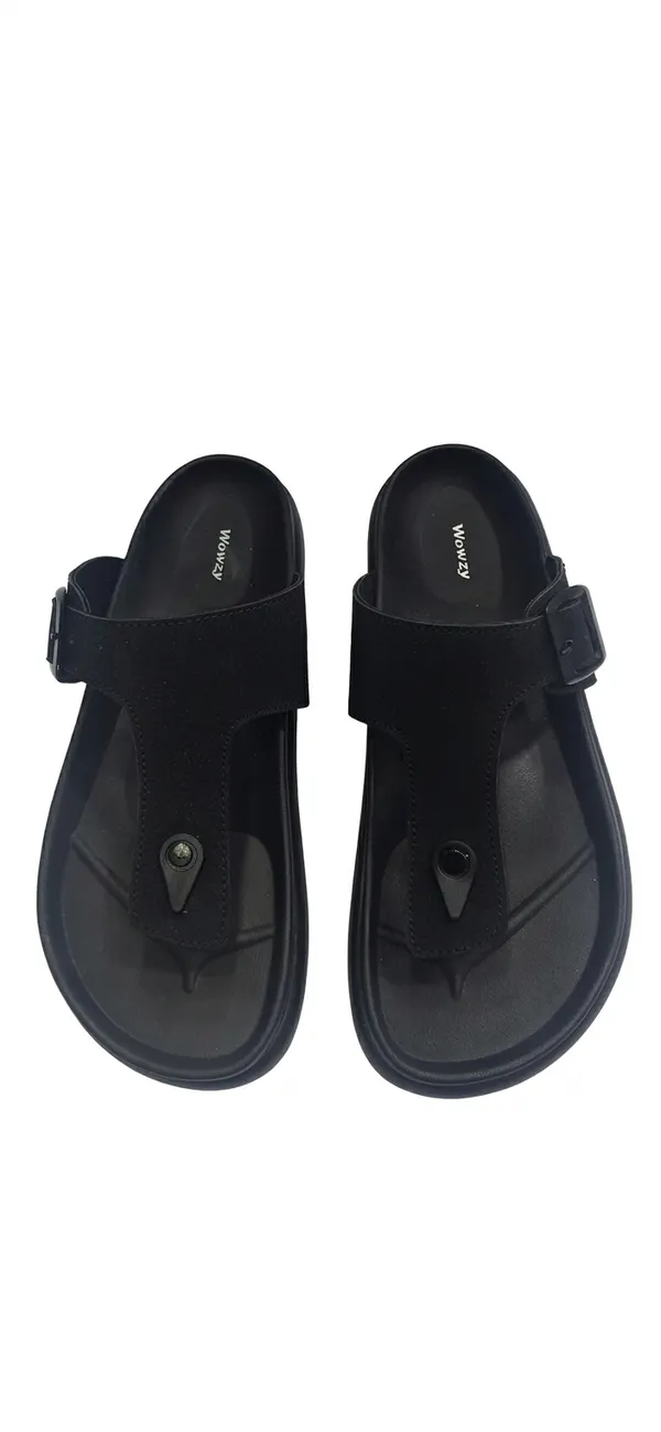 Black_Polyurethane_Premium_Thong_Sandals_For_Men