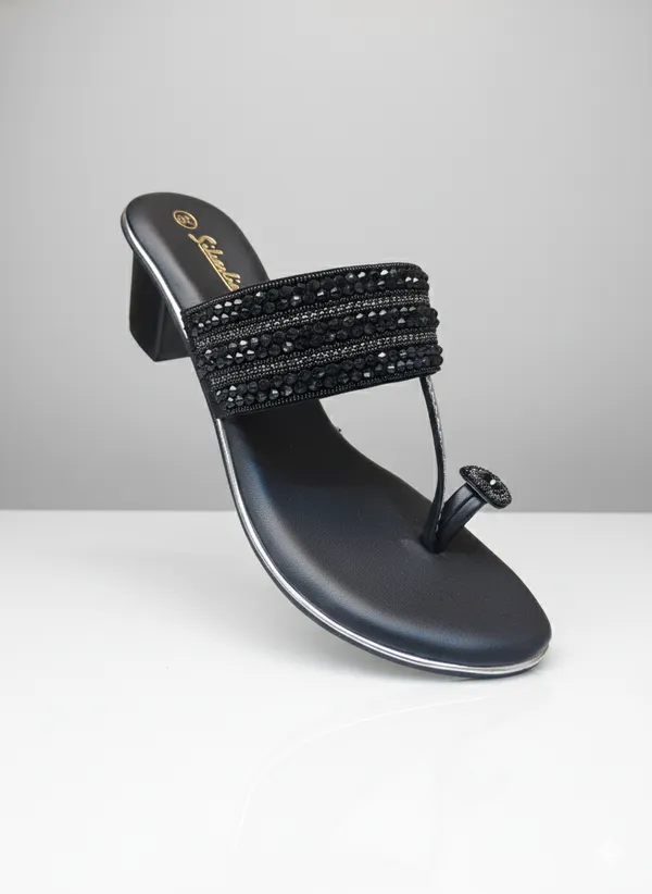 Black_Polyurethane_Premium_Sandals_For_Women
