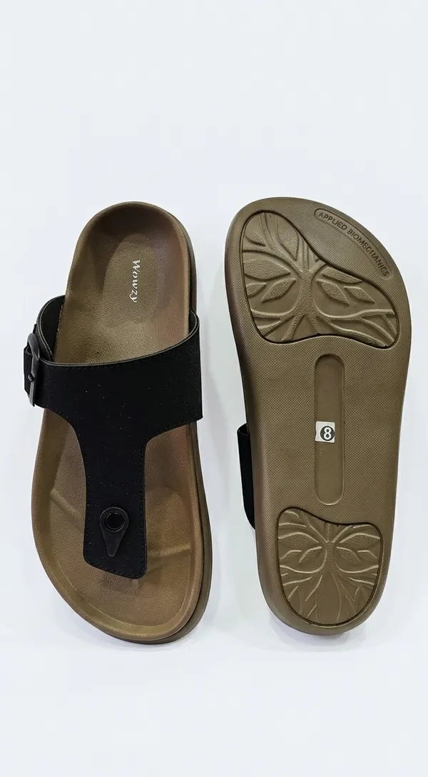 Black_Polyurethane_Premium_T-Strap_Sandals_For_Men
