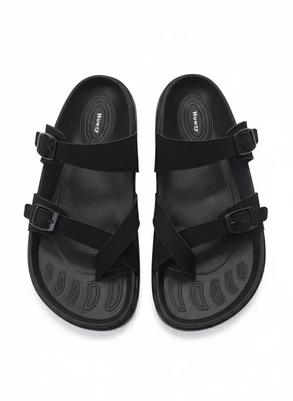 Black_Polyurethane_Premium_Sandals_For_Men