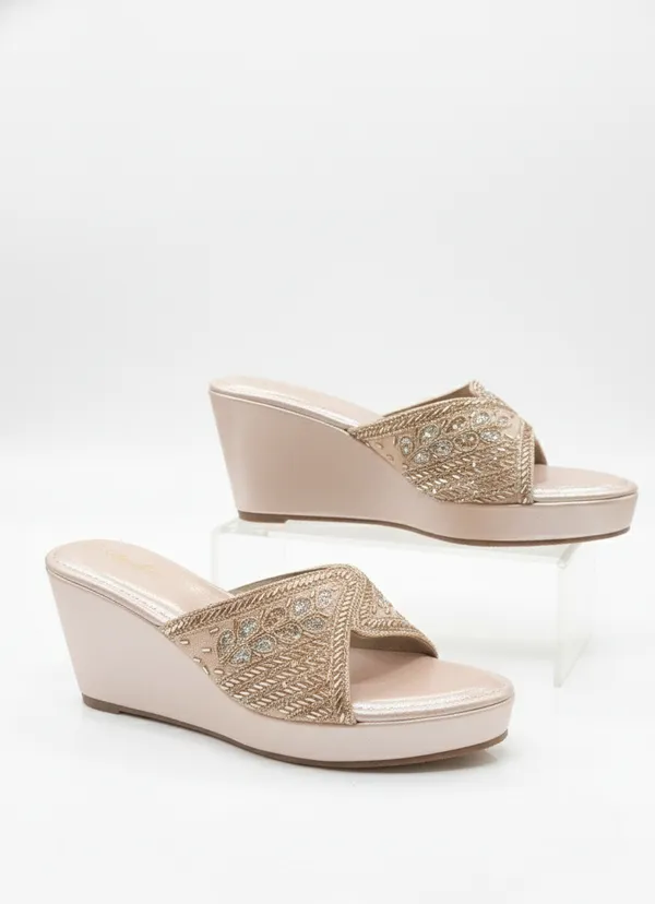 Cream_Polyurethane_Premium_Wedge_Sandals_For_Women