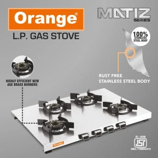 Flagged:_No_Description,_Material,_Or_Colour_Available;_Stainless_Steel_4_Burner_Gas_Stove