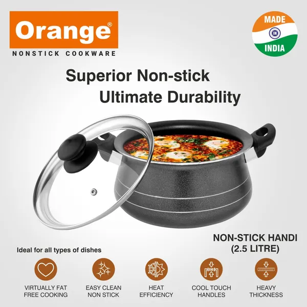 Aluminium_Non-Stick_Platina_Series_2.6Mm_Deep_Handi_Kadai_With_Glass_Lid