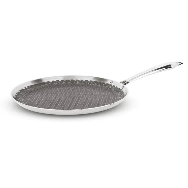 Triply_Stainless_Steel_Non-Stick_Honeycomb_Dosa/Uttapa_Tawa_27_cm_|_Induction_Frinedly_|_Cool_Touch_Riveted_Handle_|_2.5mm_Thickness_|_Metal_Spoon_Friendly_|_5Year_Warranty