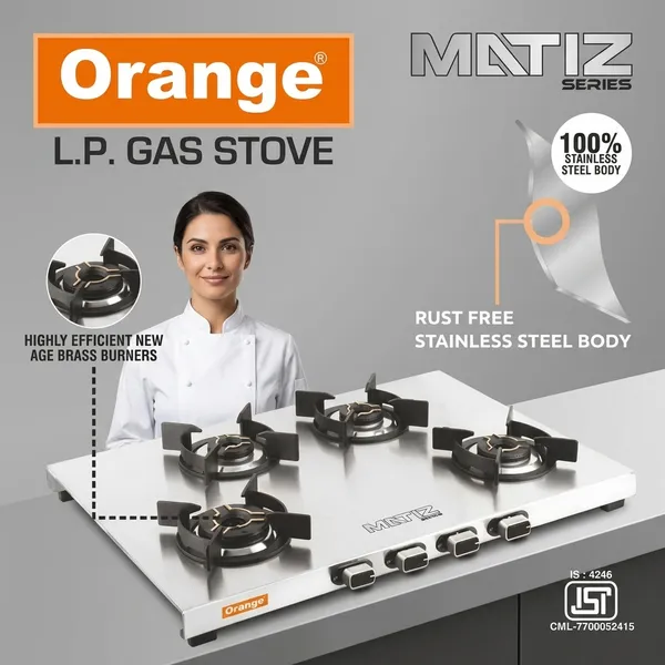 Flagged:_No_Description,_Material,_Or_Colour_Available;_Stainless_Steel_4_Burner_Gas_Stove