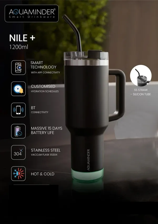 Aquaminder_Smart_Tumbler_with_lid_and_Straw_1200ml_Cup_Holder_Car_Gym_Yoga_Travel_Stainless_Steel_Vacuum_SS304_Flask_Mug,Nile_(Black)