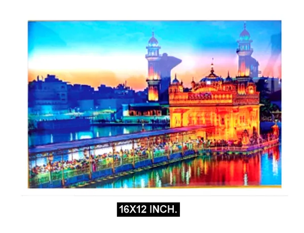 Gurudwara_Saheb_Painting_with_Acrylic_Sheet_UV_Mirer_print_.__Painting_Hanging/for_Living_Room,_Home_Decor_and_Wall_Decoration(12x16)_inch