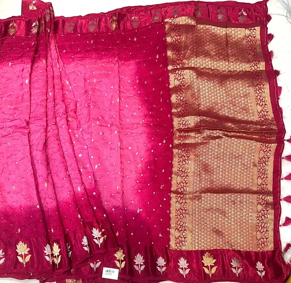 Pink_And_Red_Georgette_Designer_Saree_For_Women