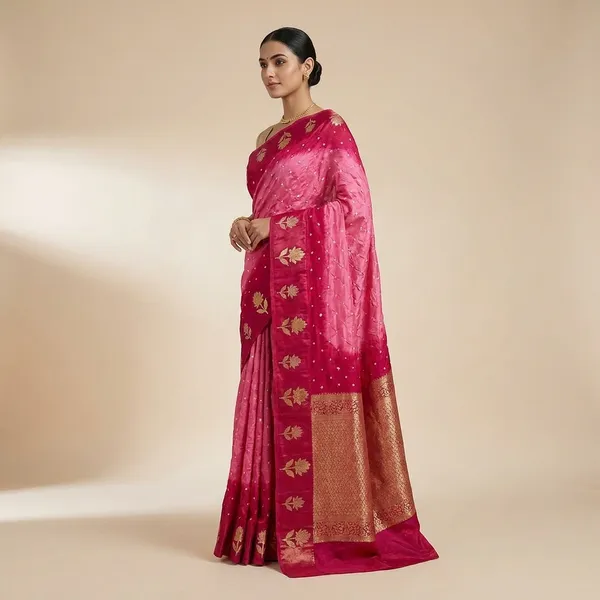 Pink_And_Red_Georgette_Designer_Saree_For_Women