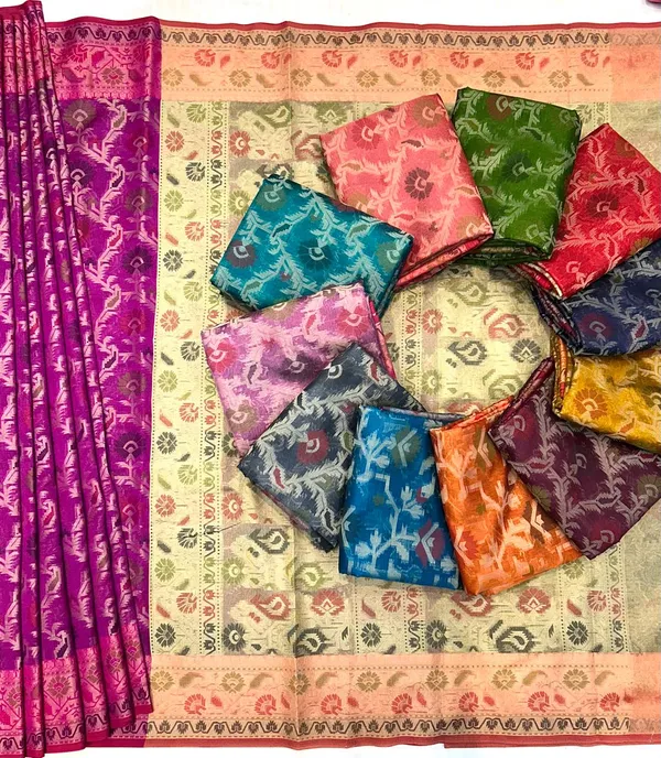 Magenta_And_Golden_Banarasi_Silk_Saree_With_Brocade_Design_For_Women