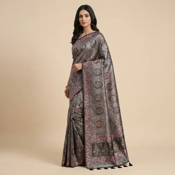 Green_Silver_Silk_Designer_Saree_For_Women