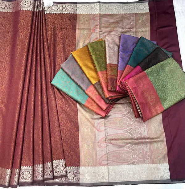 Brown_Silk_Saree_With_Zari_Border_For_Women