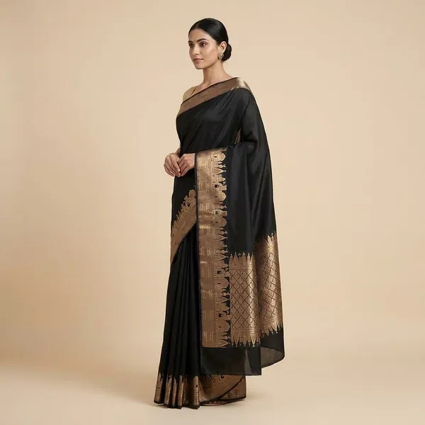 Black_Silk_Saree_With_Zari_Work_For_Women