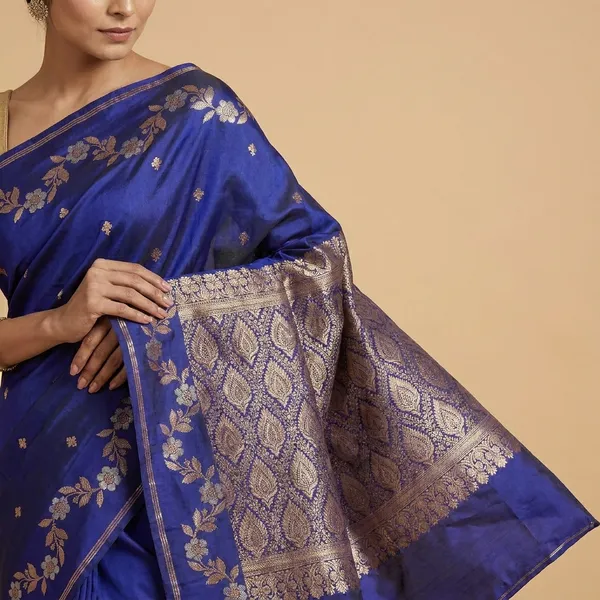 Royal_Blue_Banarasi_Silk_Saree_With_Zari_Work_For_Women