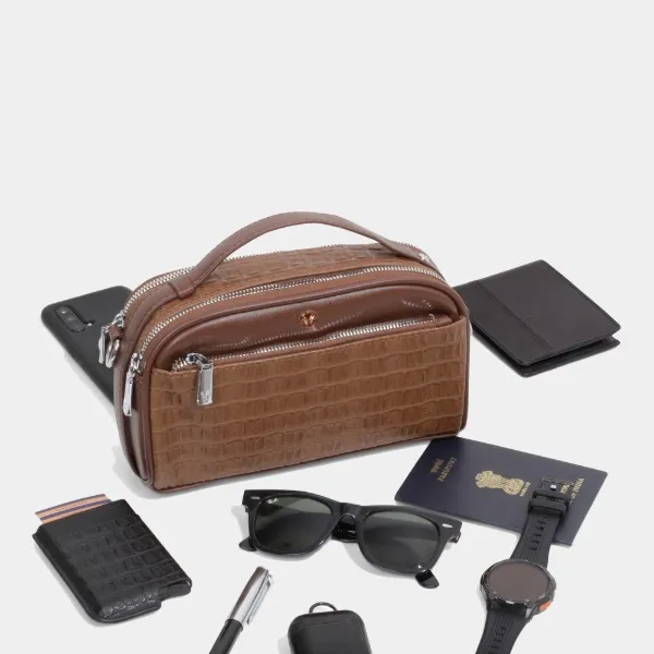 Absolute_Global_Legacy_Unisex_Crossbody_Sling_Bag_For_Menand_Women_,_Premium_Brown_Pu_Leather_Travel_Organizer_,_Multi-Utility_Dopp_Kit_With_Adjustable_Strap_,_Stylish_Daily_Carry_Bag