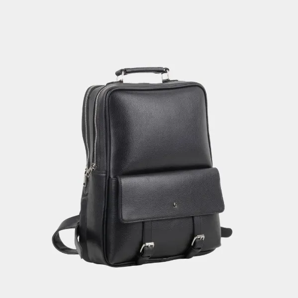 Absolute_Global_Meyvin_Baron_Student_Backpack_For_Laptop_,_Tabletand_Accessories_-_Classic_Black_,_12_X_5_X16_,_Durable_Pvc_,_Multiple_Pockets_,_Penand_Card_Slots