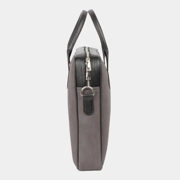Absolute_Global_Noble_Slim_Laptop_Bag_For_15.6_Inch_Laptops_Waterproof_Pu_Leather_,_Padded_Compartment_,_Adjustable_Strap_Grey