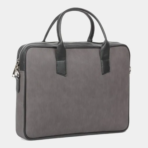 Absolute_Global_Noble_Slim_Laptop_Bag_For_15.6_Inch_Laptops_Waterproof_Pu_Leather_,_Padded_Compartment_,_Adjustable_Strap_Grey