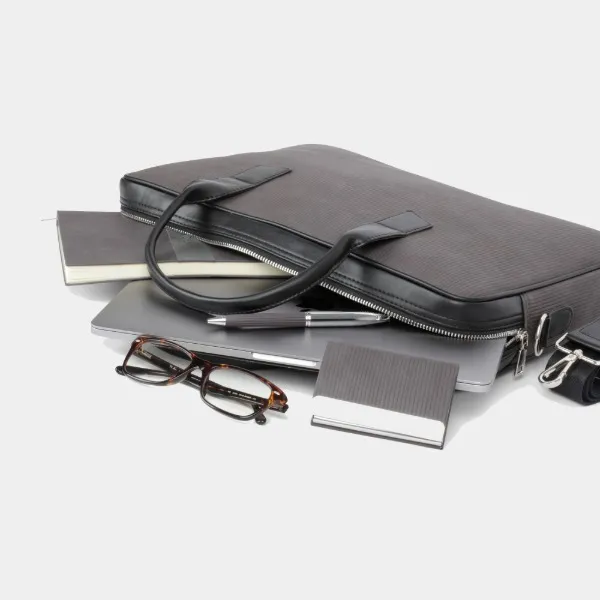 Absolute_Global_Noble_Slim_Laptop_Bag_For_15.6_Inch_Laptops_Waterproof_Pu_Leather_,_Padded_Compartment_,_Adjustable_Strap_Grey